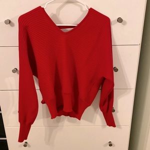 Open back long sleeve sweater